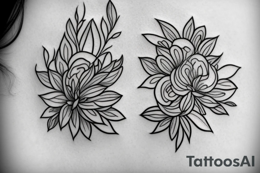 minimalistic flower based tattoo for collar bone tattoo idea