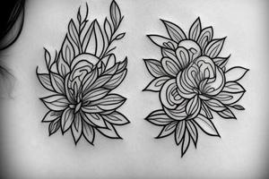 minimalistic flower based tattoo for collar bone tattoo idea