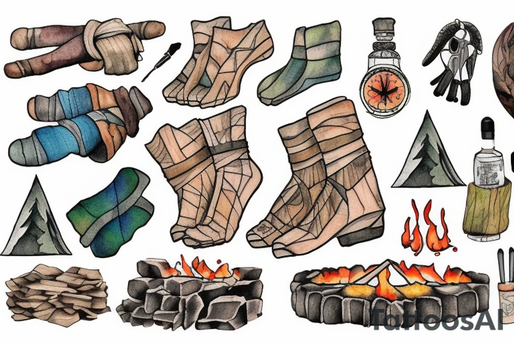 Hiking mountain Appalachian trail campfire tattoo idea