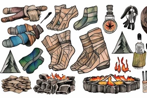 Hiking mountain Appalachian trail campfire tattoo idea