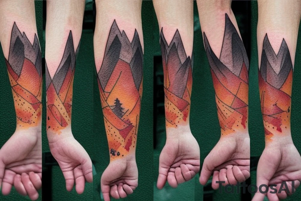 Hiking mountain Appalachian trail campfire tattoo idea