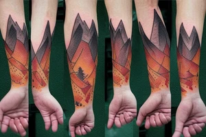 Hiking mountain Appalachian trail campfire tattoo idea