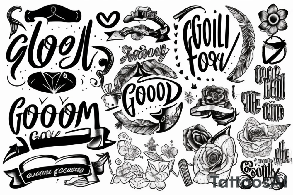 Feel good tattoo parlour written in script tattoo idea