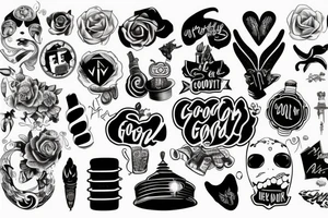 Feel good tattoo parlour written in script tattoo idea