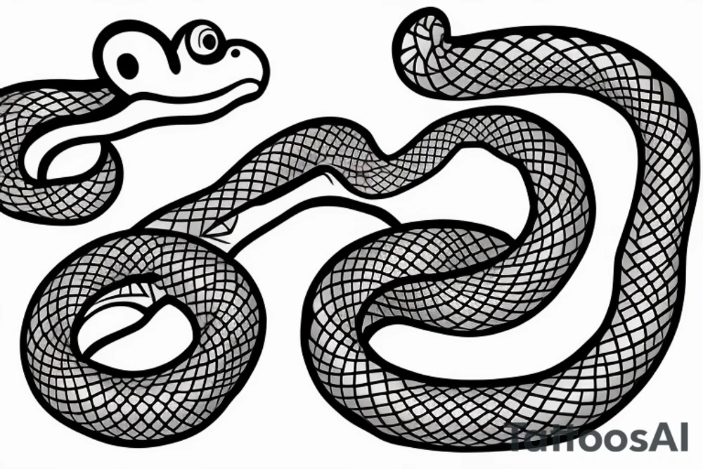 Running snake near river tattoo idea