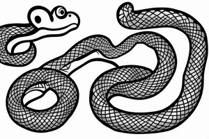 Running snake near river tattoo idea