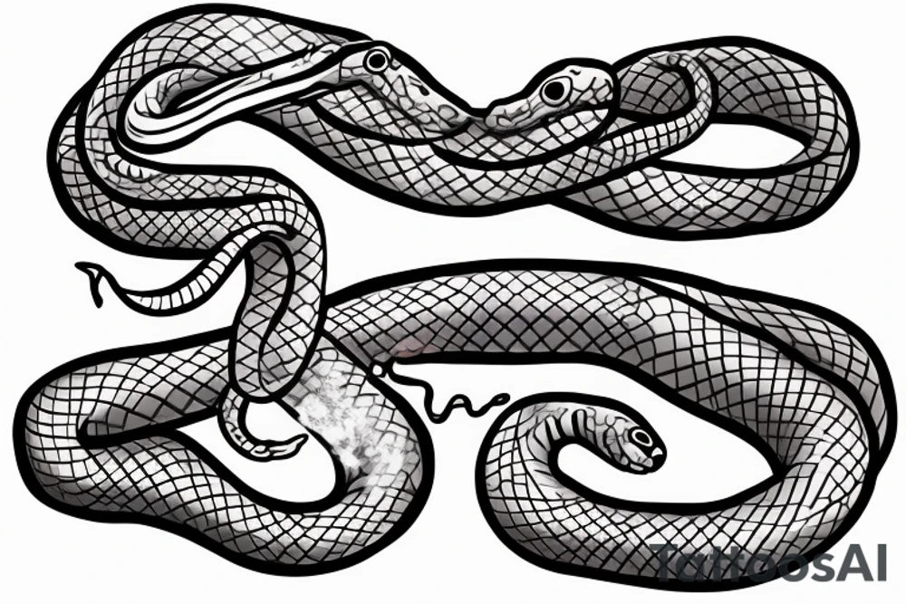 Running snake near river tattoo idea