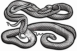 Running snake near river tattoo idea