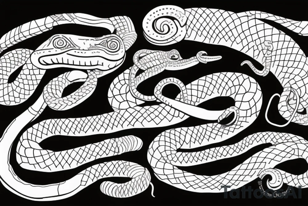 asclepius snake running tattoo idea