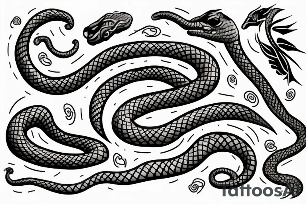 asclepius snake running tattoo idea