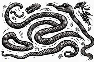 asclepius snake running tattoo idea