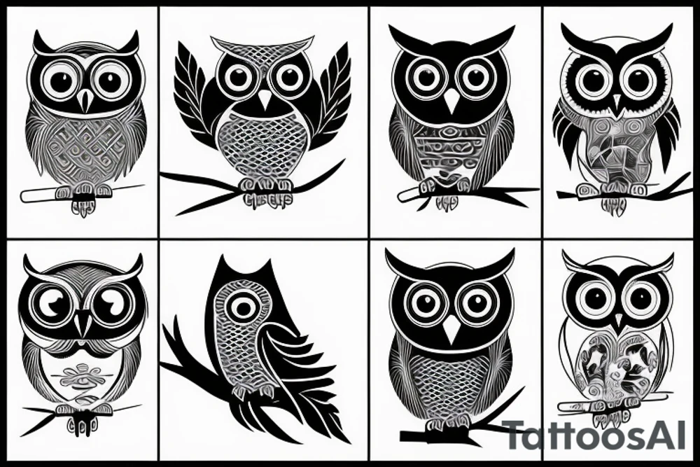A scale with an owl tattoo idea