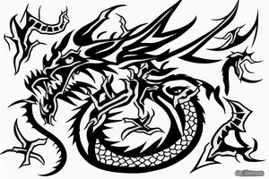Screaming Dragon in a square tattoo idea
