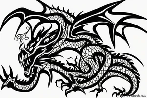 Screaming Dragon in a square tattoo idea