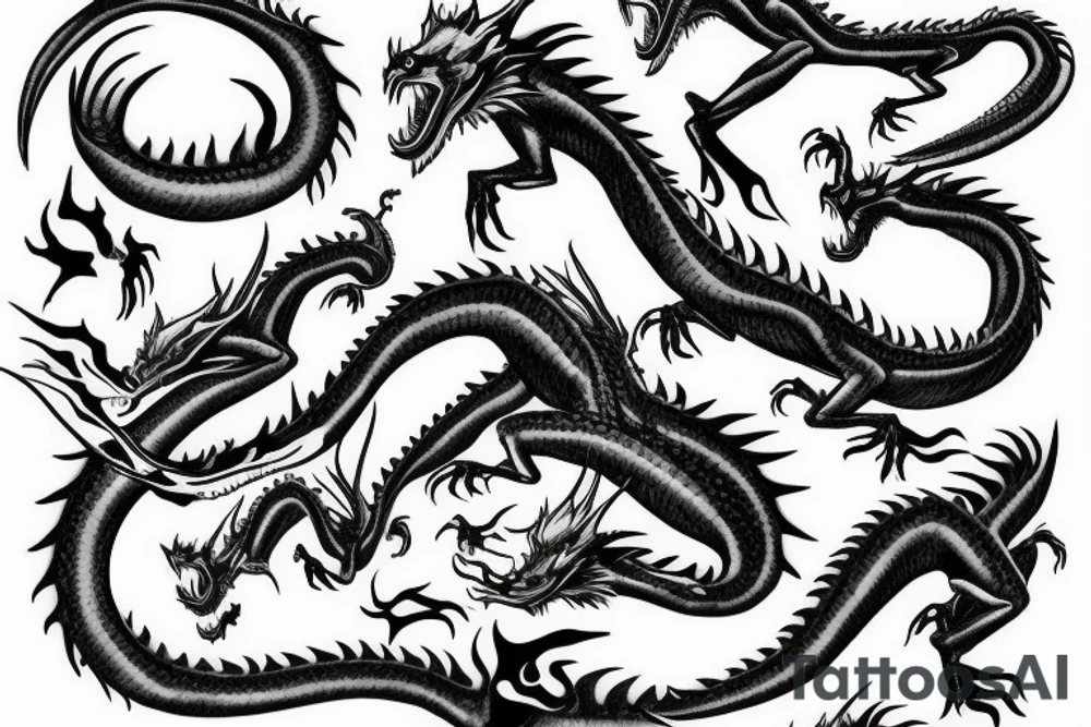 Screaming Dragon tattoo idea