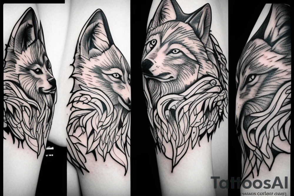 a wolf tattoo idea