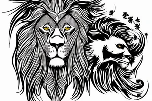 The number 1159 a lion and an eagle tattoo idea