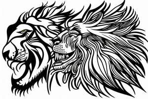 The number 1159 a lion and an eagle tattoo idea