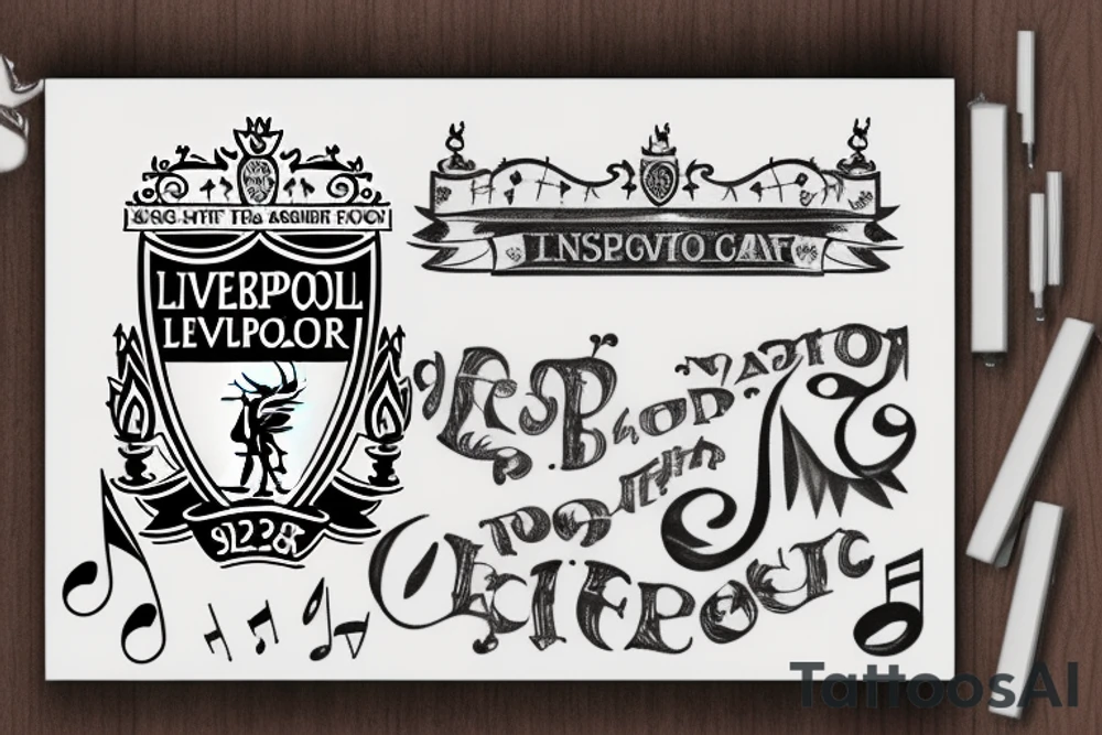 Liverpool FC combined with music as topic tattoo idea