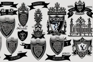 Liverpool FC combined with music as topic tattoo idea