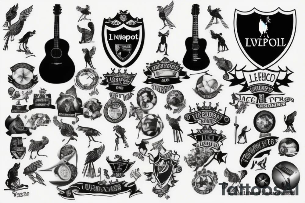 Liverpool FC combined with music as topic tattoo idea