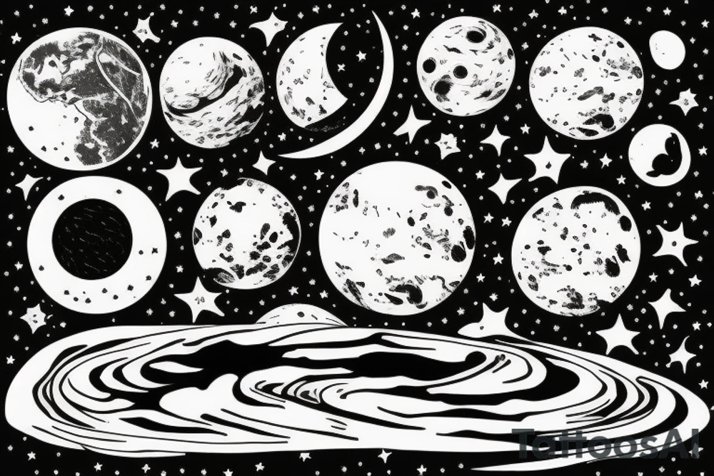 Planet Earth with the moon surface in the foreground tattoo idea