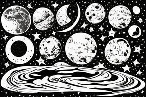 Planet Earth with the moon surface in the foreground tattoo idea