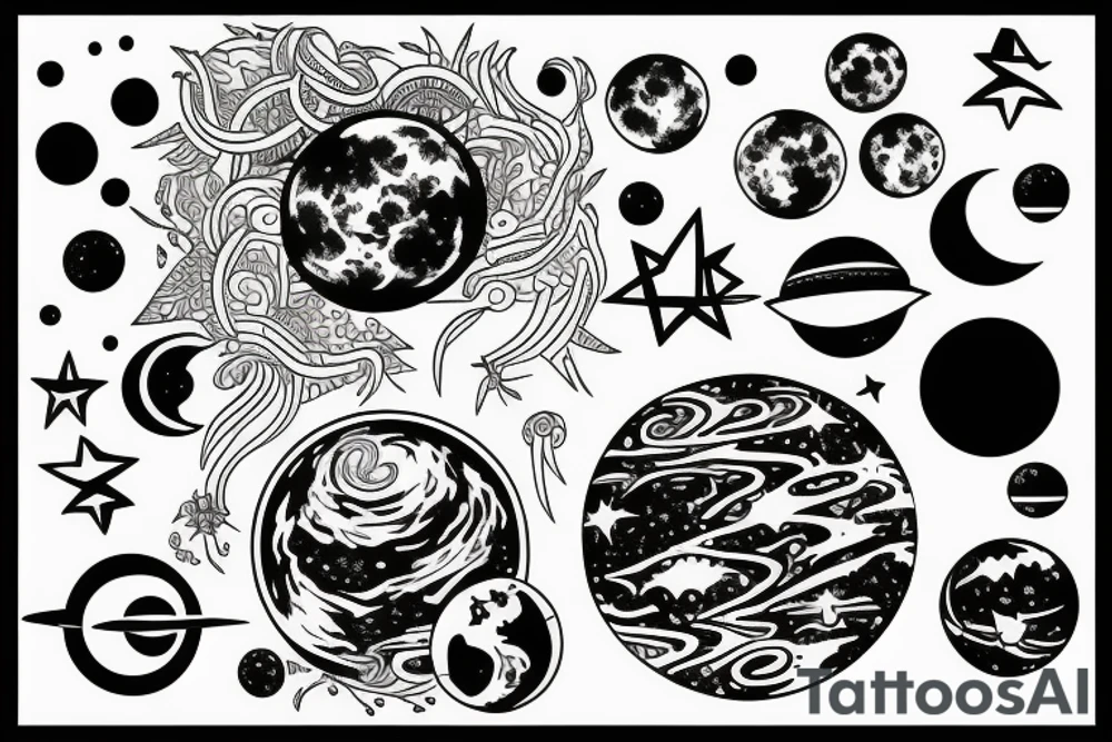 One Planet Earth with one moon in the foreground tattoo idea One Planet Earth with one moon in the foreground tattoo idea