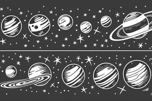 Solar system planets in a vertical line tattoo idea