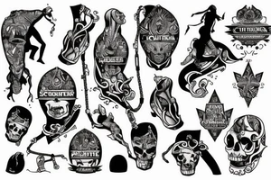 Cuerda piqueta mosqueton escalada tattoo idea