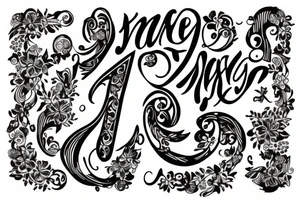 The name VIA in a symmetric way tattoo idea