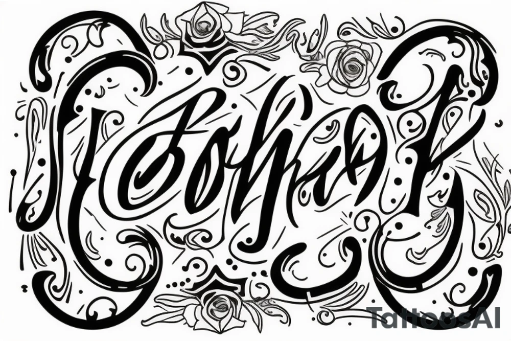 The name VIA in a symmetric way tattoo idea