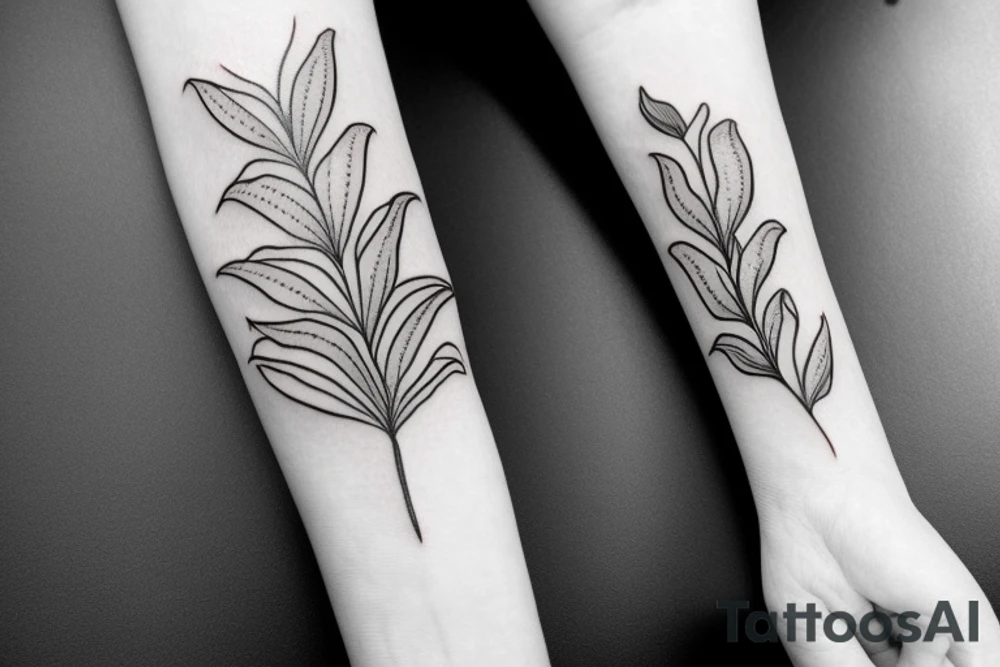 lily, leaves, flower tattoo idea