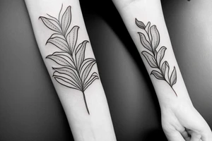 lily, leaves, flower tattoo idea