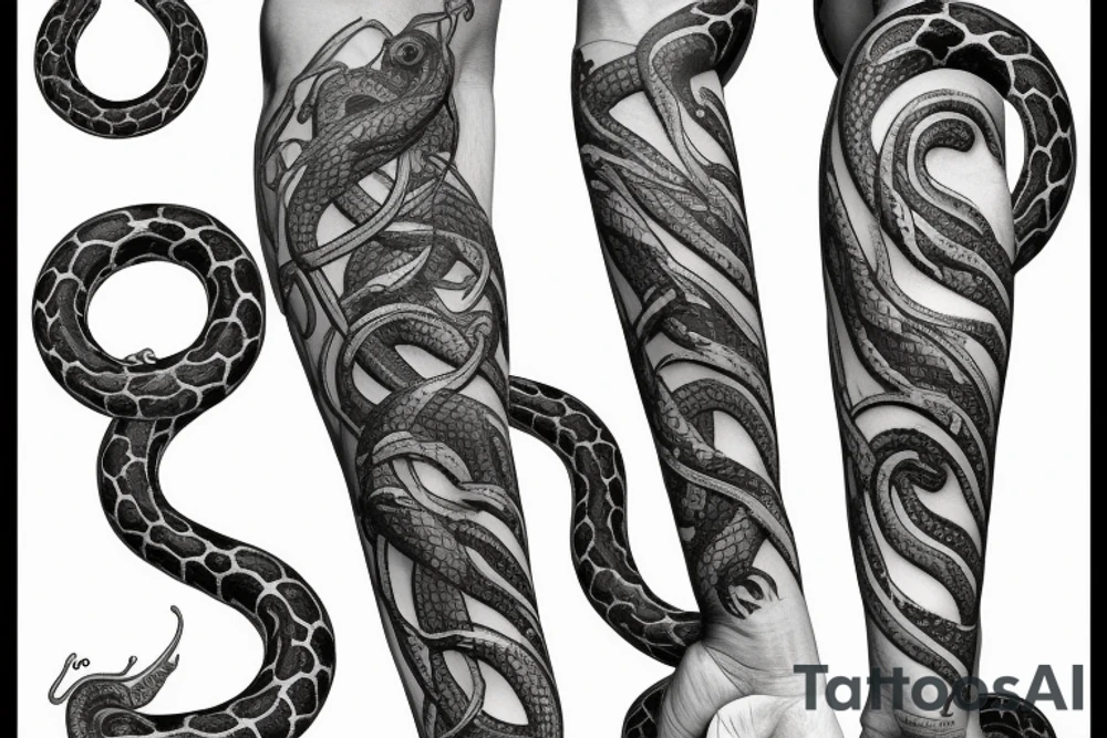 poseidón sculpture with lacoonte 
snakes tattoo idea