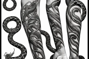 poseidón sculpture with lacoonte 
snakes tattoo idea