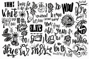 the phrase what to say, written under each other 4 times and each time more dimly tattoo idea