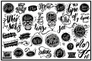 the phrase what to say, written under each other 4 times and each time more dimly tattoo idea