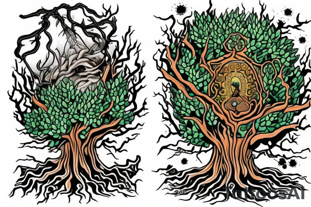“No tree, it is said, can grow to heaven unless its roots reach down to hell.” tattoo idea