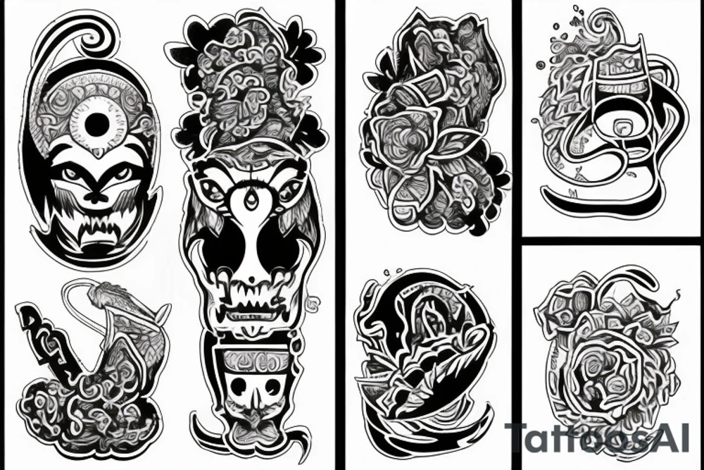 koiran ja lohikäärmeen sekoitus tattoo idea