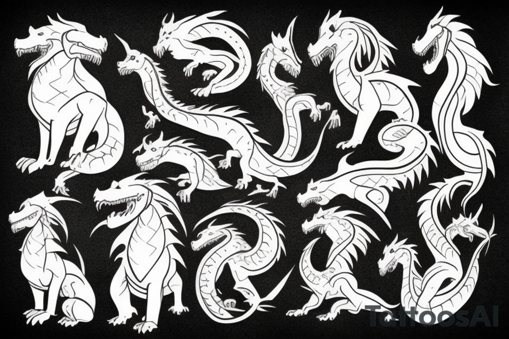 dog dragon tattoo idea