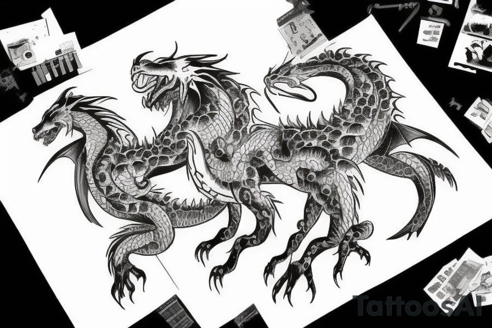 dog dragon tattoo idea