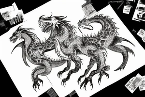 dog dragon tattoo idea