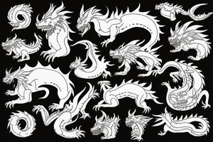 dog dragon tattoo idea