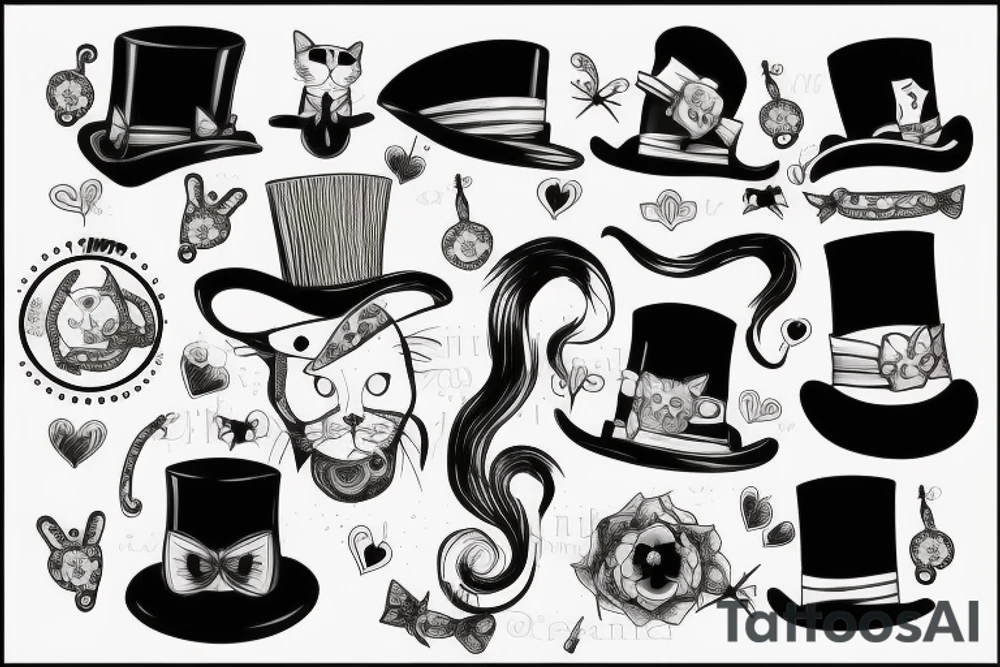 cat in a top hat tattoo idea