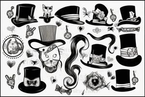 cat in a top hat tattoo idea