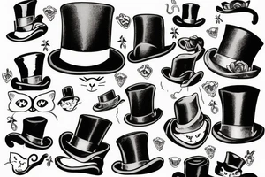 cat in a top hat tattoo idea