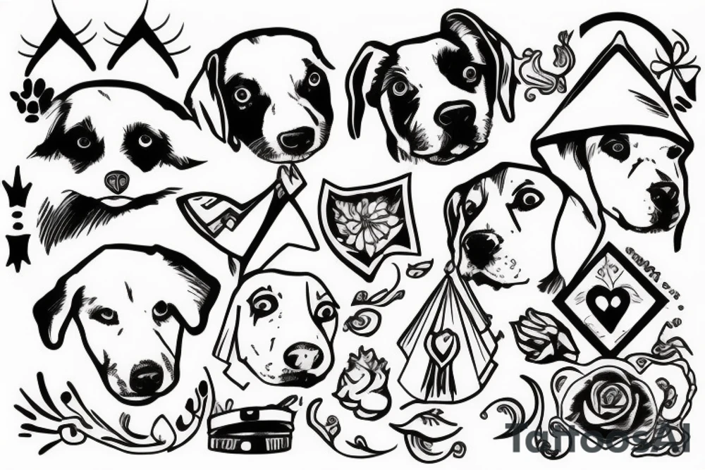 white dog in a tent tattoo idea
