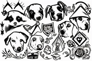 white dog in a tent tattoo idea