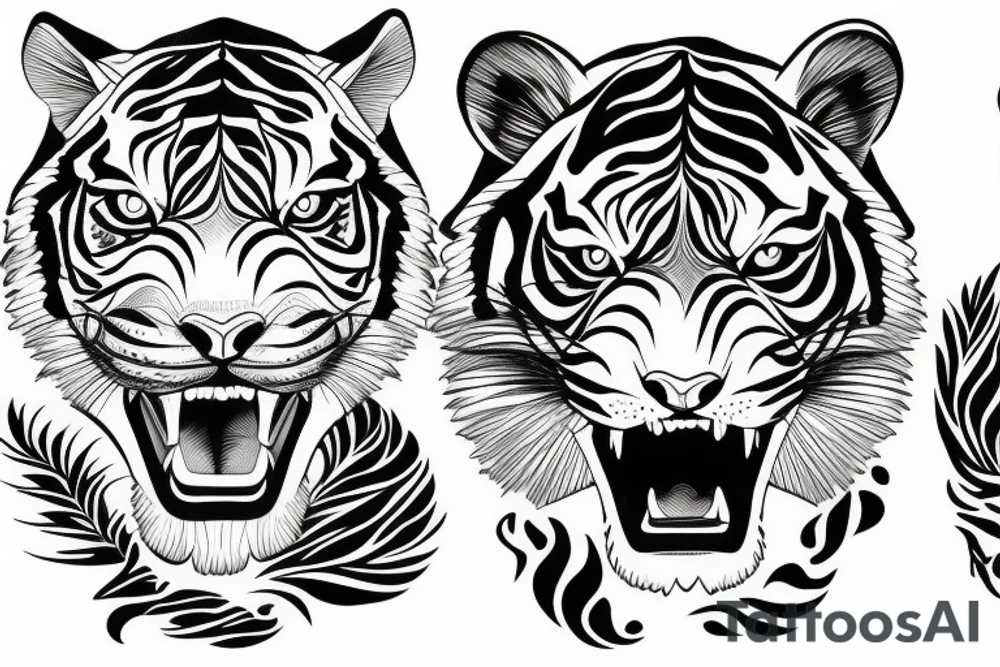 Tiger and water tattoo idea